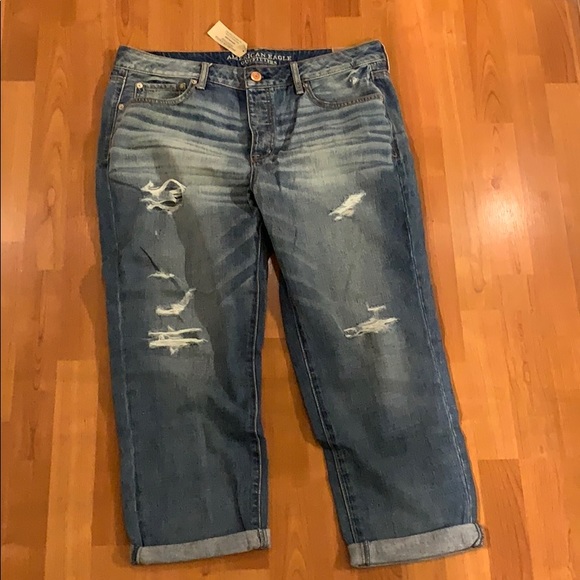 American Eagle Boy Crop Jeans Size 14 regular - Picture 1 of 7